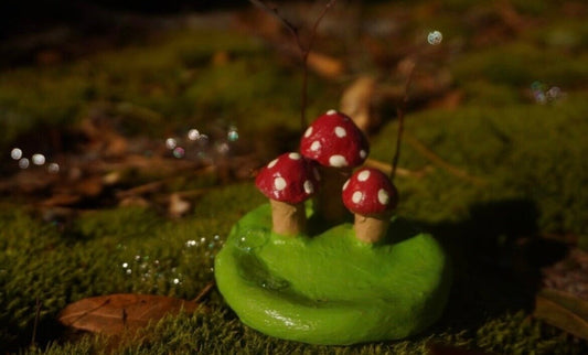 clay mushies incense holder