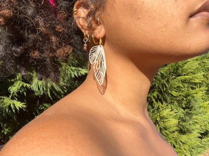 gold butterfly wing earrings