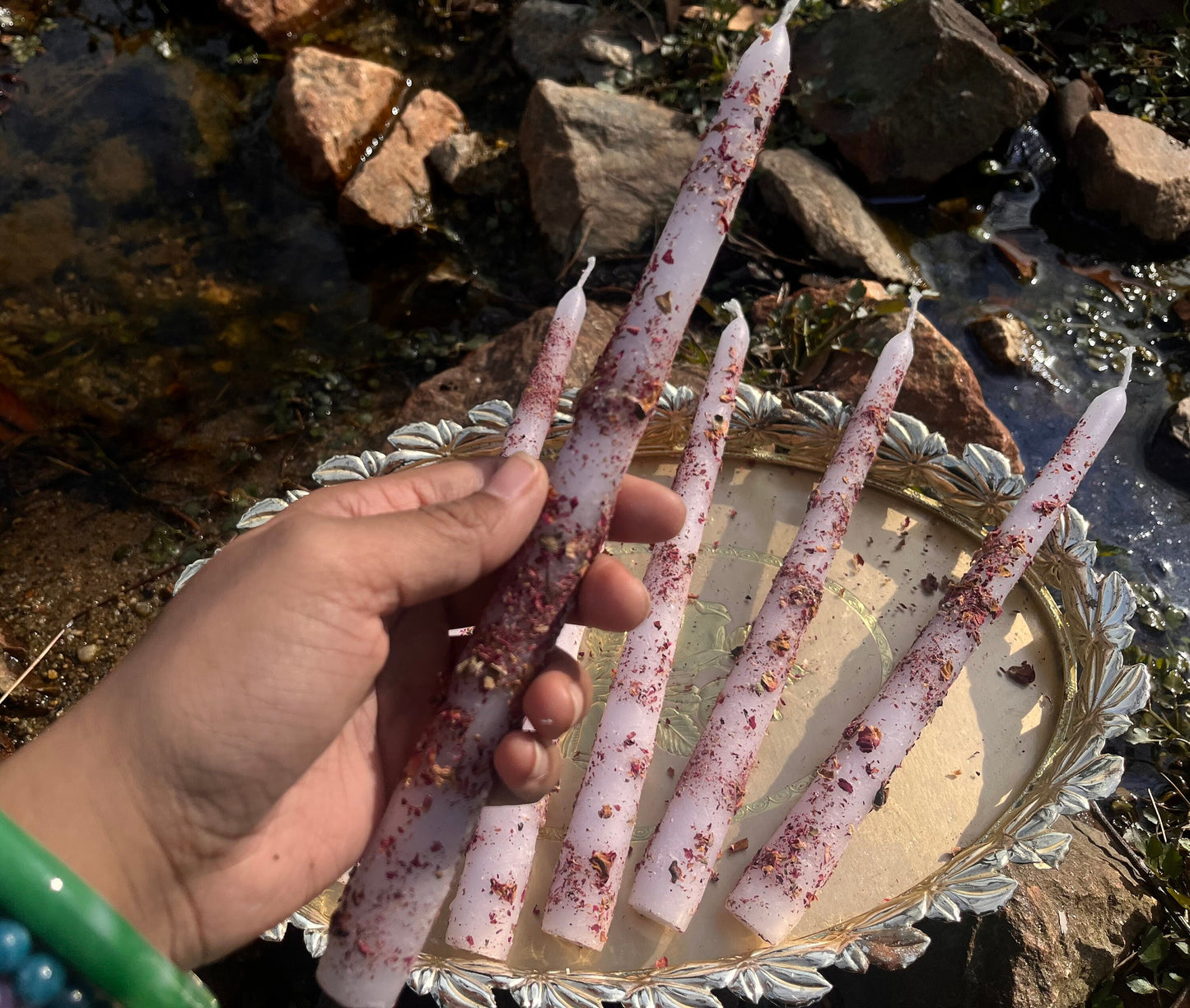 blessed self love taper candles